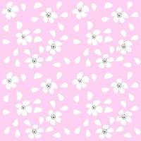 Seamless pattern of sakura flower on a pale pink background. Elegant naive spring floral design element for invitation, postcard, poster, congratulations, wedding. Vector seamless pattern