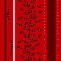 Stylish leafy plant pattern on red background for wallpaper, textile, factory production in EPS10 vector format