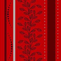 Stylish leafy plant pattern on red background for wallpaper, textile, factory production in EPS10 vector format