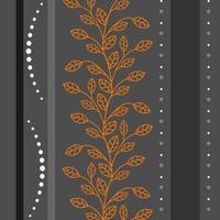 Stylish leafy plant pattern on dark gray background for wallpaper, textile, factory production in EPS10 vector format