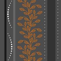 Stylish leafy plant pattern on dark gray background for wallpaper, textile, factory production in EPS10 vector format