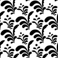 Floral seamless pattern. Plant texture for fabric, wrapping, wallpaper and paper. Decorative print. Black and white vector seamless pattern