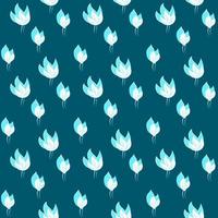 Seamless pattern of white blue leaves on a turquoise background. Design for textile, fabrics, paper, wallpaper, nursery, fabric, stationery and background. Vector illustration