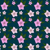 Seamless pattern of magnolia flowers in a modern style. Exotic design for paper, cover, fabric, interior decor and other uses. Vector illustration