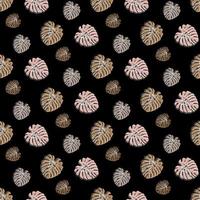 Monstera Deliciosa Leaf Seamless Pattern. Perfect for Textile, Fabric, Background, Print. Vector illustration