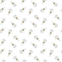 Seamless neutral baby dandelion flower pattern. Simple simple floral pattern. Vector illustration