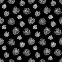 Monstera Deliciosa Leaf Seamless Pattern. Perfect for Textile, Fabric, Background, Print. Vector illustration