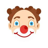 cara de payaso icono multicolor plana vector