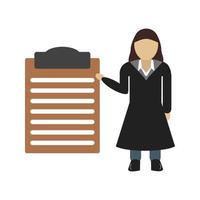 Female Presenter II Flat Multicolor Icon vector