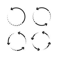 Collection circle arrows vector icon. sign of synchronize and connection. color editable
