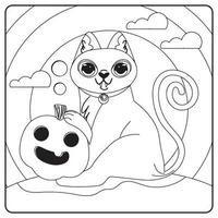 Halloween Cat Coloring Pages For Kids