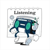 Listening Music Illustration vector