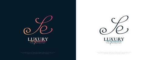 Diseño del logotipo de la firma inicial con un estilo de escritura elegante y minimalista. diseño inicial del logotipo j y e para bodas, moda, joyería, boutique e identidad de marca comercial vector