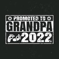 Promoted to Grandpa 2022 Vintage T-shirt Design vector