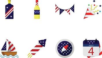 Independence Day Icons Set 3 vector