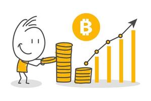 figuras de palitos. bitcoins vector