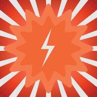 Comic background with sunburst vector bright dynamic cartoon illustration in retro pop art style isolated on red gradient background.