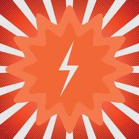 Comic background with sunburst vector bright dynamic cartoon illustration in retro pop art style isolated on red gradient background.