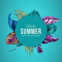 Colorful summer background watercolor vector