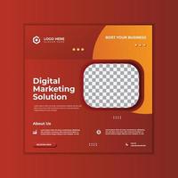 agencia de marketing digital y publicación de redes sociales corporativas y diseño de plantilla de banner vector