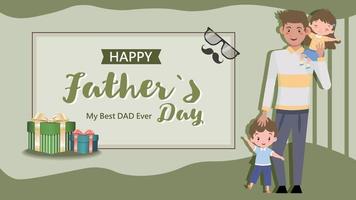 Happy interaction between father and child vector