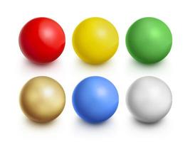 Collection of colorful glossy spheres isolated on white. 3d render photo