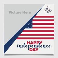 USA Independence Day Wishes Banner vector