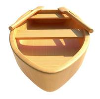 wooden boat 3d render illustration photo