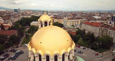 Aerial View to the St. Alexander Nevsky Cathedral in the Sofia City Center, Bulgaria video