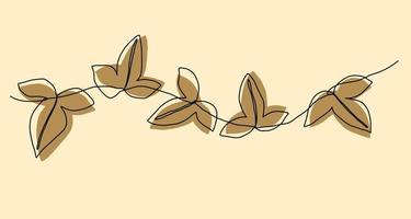 Simplicity ivy continuous line freehand drawing. vector