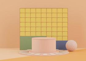 3d geometric shapes. Blank podium display in pastel color. Minimalist pedestal or showcase scene for present product and mock up. Abstract background for cosmetic advertising. photo