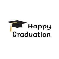 happy graduation typography typographic creative writing text image, modern style, simple vector