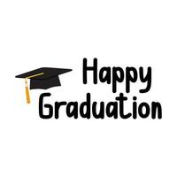 feliz graduación tipografía tipográfica escritura creativa imagen de texto, estilo moderno, simple vector