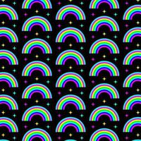 1970 psicodélico patrón trippy arco iris. impresión acid rave para camiseta gráfica en estilo y2k vector