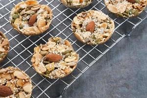 Florentine Cookies with mixed nut and dried fruits and seeds. Gluten free. photo