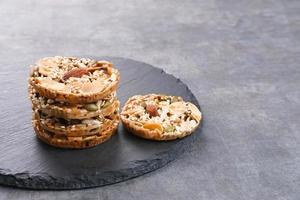 Florentine Cookies with mixed nut and dried fruits and seeds. Gluten free. photo