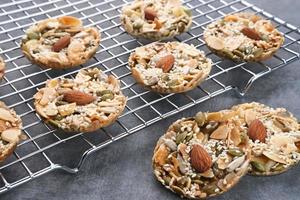 Florentine Cookies with mixed nut and dried fruits and seeds. Gluten free. photo
