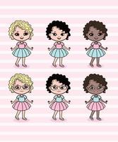 Cute Little Girls Illustration vector