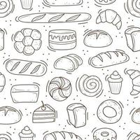 conjunto de productos de panadería de pan francés, vector
