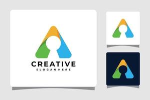 Abstract Triangle Colorful Logo Template With Business Card Design Inspiration vector