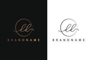 D D DD hand drawn logo of initial signature, fashion, jewelry, photography, boutique, script, wedding, floral and botanical creative vector logo template for any company or business.