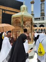 Mecca, Saudi Arabia, June 2022 - Beautiful view of  Station of Ibrahim or Maqam Ibrahim in Masjid Al Haram Mecca. photo