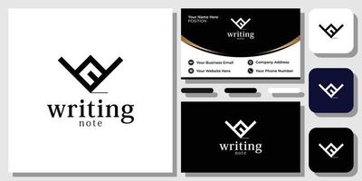 Writing Note initials pencil words arts name title with business card template vector