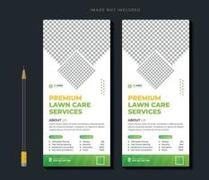 Lawn care rack card or dl flyer design template lawn mower roll up banner template