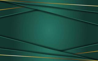 Abstract green background with line gold vector