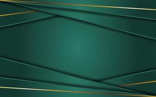 Abstract green background with line gold vector