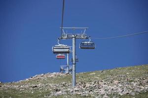 Chairlift goes up the mount Erciyes, Kayseri, Turkey photo