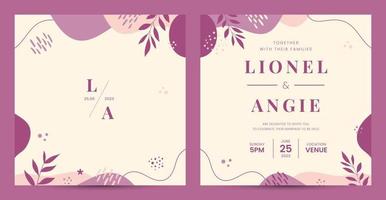 Wedding Invitation Template with Pastel Color Background vector