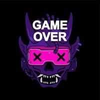 poster game over isolated dark background vector