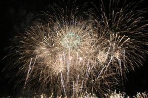 A view of a Fireworks Display on Blackpool Pleasure Beech photo